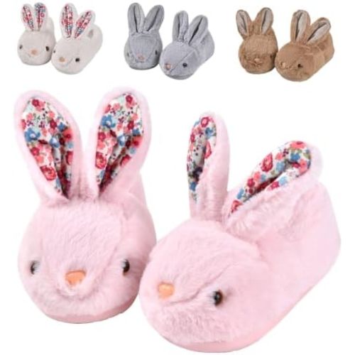 JACKSHIBO Toddler Slippers Boys Girl Little Kids Dinosaur Bunny House Shoes