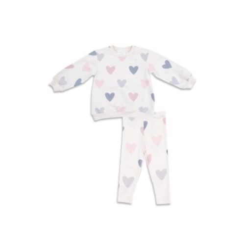 Girls' Hearts French Terry Puffy Oversized Sweatshirt & Legging Set - Baby