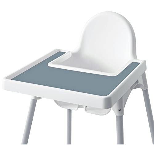 High Chair Placemat for IKEA Antilop Baby High Chair, Silicone Placemats, High Chair Tray Finger Foods Placemat for Boys and Girls, Babies, Toddlers (Ether)