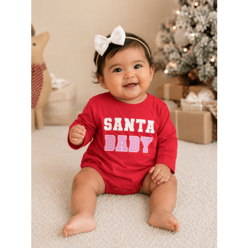 Santa Baby Red/Pink / Organic Long Sleeve T-Shirt Bubble – SpearmintLOVE