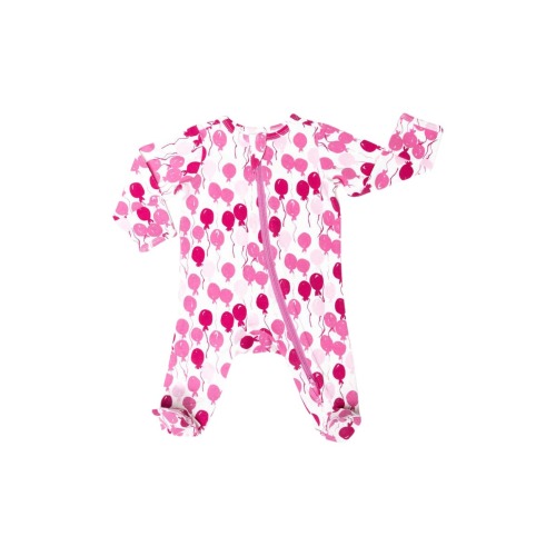Balloons Stretch Organic Cotton Zip Footie