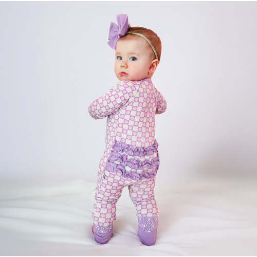 Retro Floral Ruffle Footie Snoozer
