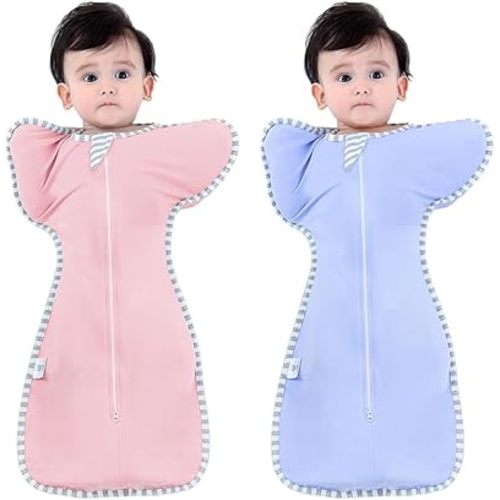 Bycc Bynn 2 Pack Sleeping Blanket Sack with High Sleeve,Transitions to Arms-Free Wearable Sleeping Bag for Baby pacify