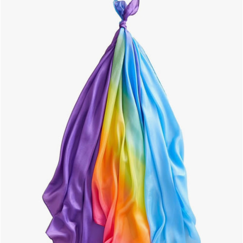 Sarah's Silks Set of 3 Playsilks | Rainbow, Sky Blue, and Purple