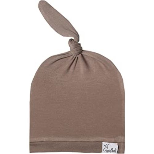 Baby Beanie Hat Top Knot Stretchy Soft"Gobi" by Copper Pearl