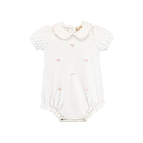 Embroidered Bows Bubble - White