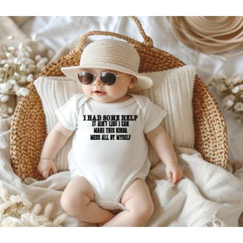 I Had Some Help, Baby Creeper, Baby Bodysuit, Song Lyrics baby clothing, Baby infant tshirt, Baby shower Gift,