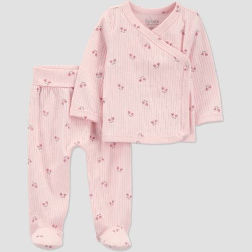 Carter's Just One You® Baby Girls' 2pc Floral Top and Bottom Set - Pink 3M