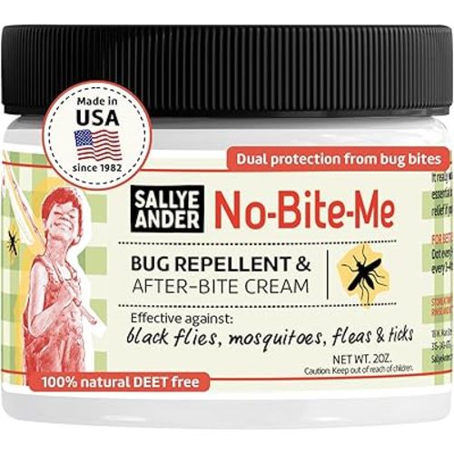 SALLYEANDER No Bite Me All-Natural Bug & Insect Repellent - Anti Itch Cream - 2 oz - Safe for Kids and Infants - Repels Mosquitoes, Black Flies, Fleas, and Ticks