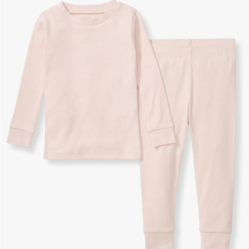 Burt's Bees Baby Girls' Pajamas, 2-Piece Long Sleeve Tee and Pants Organic Cotton PJ Set