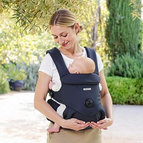 bonoch Baby Carrier Newborn to Toddler - EaseFit Adjust Knob for Baby Hip Healthy Develop, Ergonomic Cotton Infant Carrier Sling, Dual Lock Belt, Storage Bottle Pocket, 3 Bibs, 10-44lbs, Shower Gifts