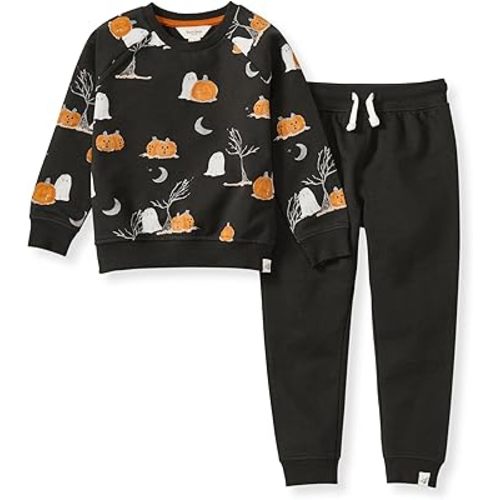 Burt's Bees Baby Boys Shirt and Pant Set, Long Sleeve Top & Bottom Outfit Bundle, 100% Organic Cotton