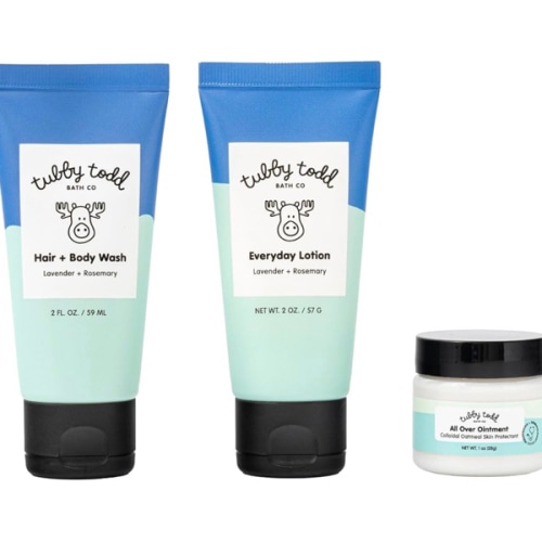 TUBBY TODD 3-Step Baby Bath & Skincare Routine - The Regulars Bundle - 2oz Baby Shampoo and Body Wash, 2oz Everyday Lotion & 1oz All Over Ointment - Lavender Rosemary