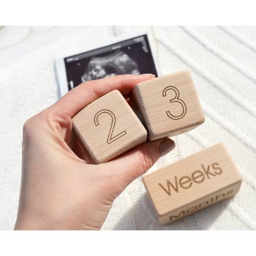 Baby Milestone Blocks: Beech Wood Nursery Photo Prop