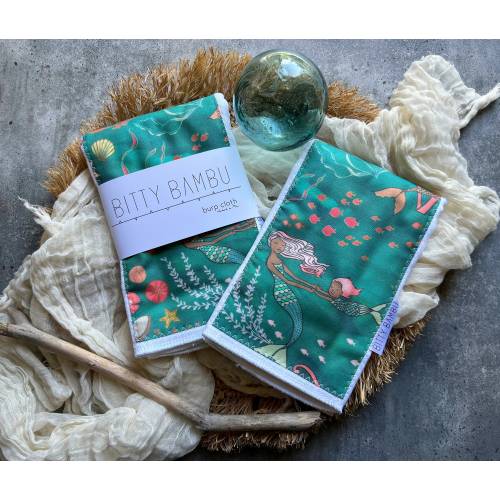 Mermaids Baby Burp Cloth - Ocean Theme Nursery Gift - Nautical Layette Gift- Made in Maui, Hawaii USA