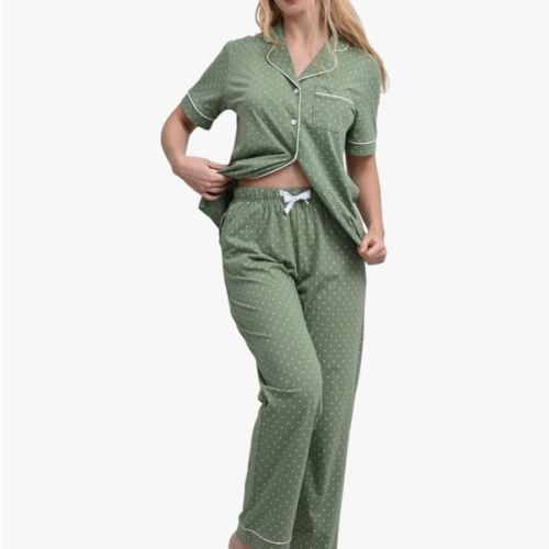 NAP BOUND 100% Cotton Women's Pajama Sets Short Sleeve Button Down Soft Pjs 2 Piece Lounge Set with Pocket Nightwear XS-XXL