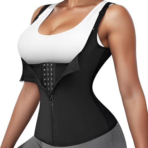 Waist Trainer Corset Tummy Control for Women Shapewear with Zipper Cincher Adjustable Straps Workout Body Shaper