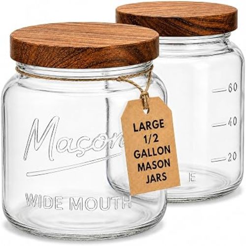 Large Mason Jars with Lids – 2 Pack