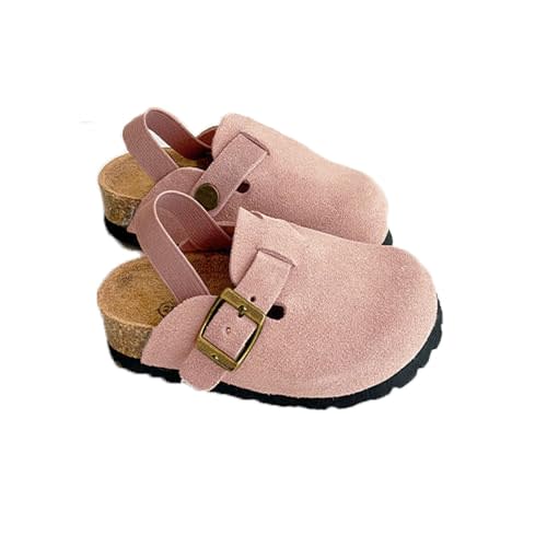 Kids Suede Clogs Toddler Clogs Boys Girls Sandals Cork Adjustable Buckle Mules