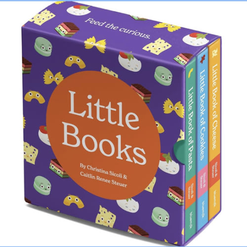 Little Books Culinary Collection Future Foodie 3 Board Book Box Set Pasta Cookies Cheese Phonics and Rhymes Baby Shower Gift 0-12 Months Toddler Book Ages 1-4 Years