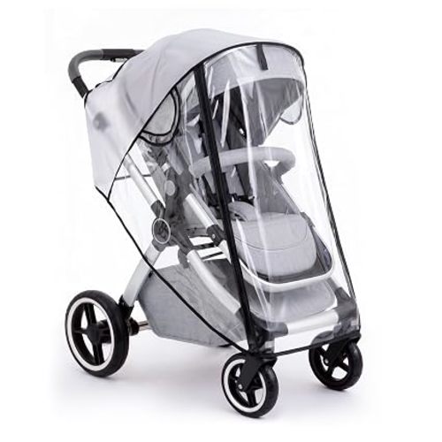 Clear Stroller Rain Cover, Universal Fit Baby Travel Weather Shields | Waterproof Built-in Zipper Design, Breathable & Durable, Easy Access,Stroller Accessories Protects from Rain Wind Dust Snow