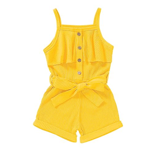 FOCUTEBB Toddler Girl Clothes Baby Summer Sleeveless Clothing Cute Halter Romper One-piece Jumpsuit Summer Clothes Set 1-5T
