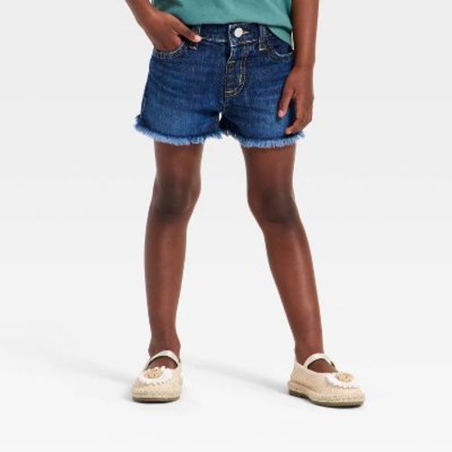 Toddler Girls' Denim Cutoff Shorts - Cat & Jack™ Dark Wash 5T