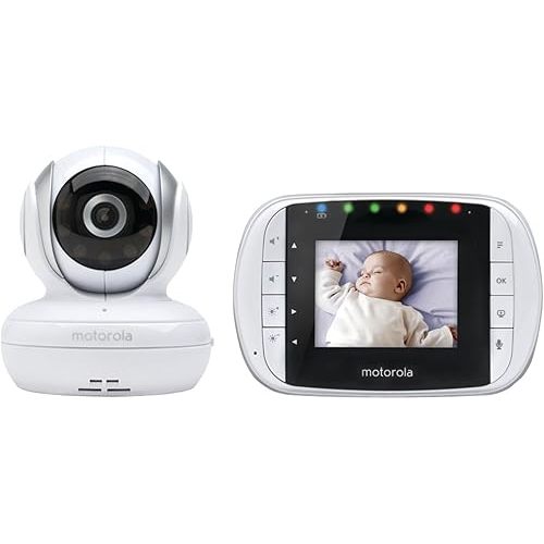 motorola MBP33S Wireless Video Baby Monitor with 2.8-Inch Color LCD, Zoom and Enhanced Two-Way Audio, 720p