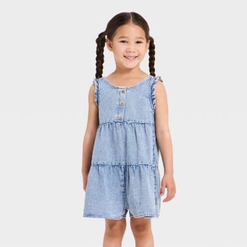 Toddler Girls' Denim Romper - Cat & Jack™ Blue 5T
