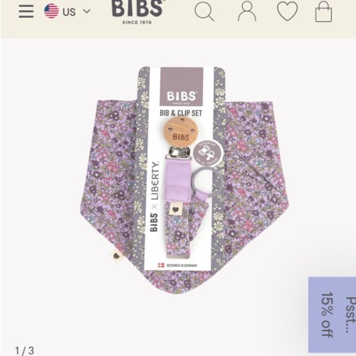 BIBS x LIBERTY Bib & Clip Set Chamomile Lawn - Violet Sky – Bibsworld store US