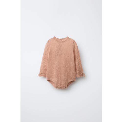 POINTELLE KNIT ROMPER - Beige-pink | ZARA United States
