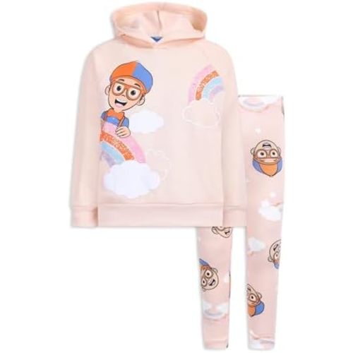 Blippi Girls 2 Piece Hoodie and Pant Sets for Toddlers and Little Kids