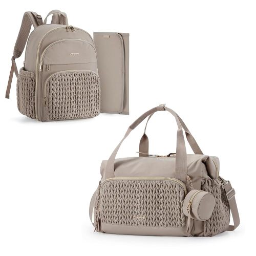 mommore Large Diaper Bag Tote and Quilted Diaper Backpack for Travel Work