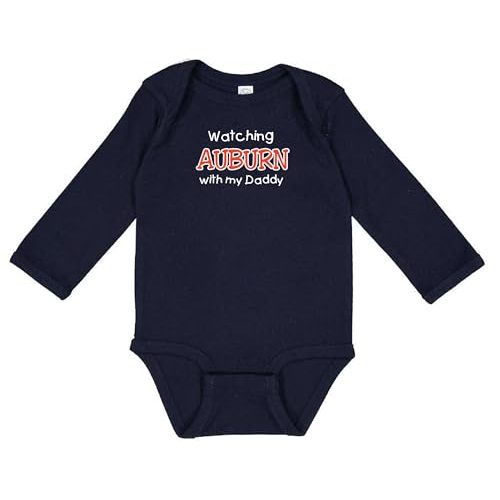 Campus Originals Watching Auburn with my Daddy Baby Bodysuit Outfit - Navy