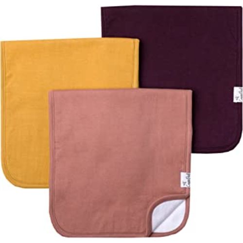 Copper Pearl Premium Baby Burp Cloths - 3-Pack Large Cotton Burp Cloths, Extra Soft Spit Up Rags with 3 Absorbent Layers, Perfect for Baby Boy and Baby Girl Gifts (21" x 10" Size, Jade Set)