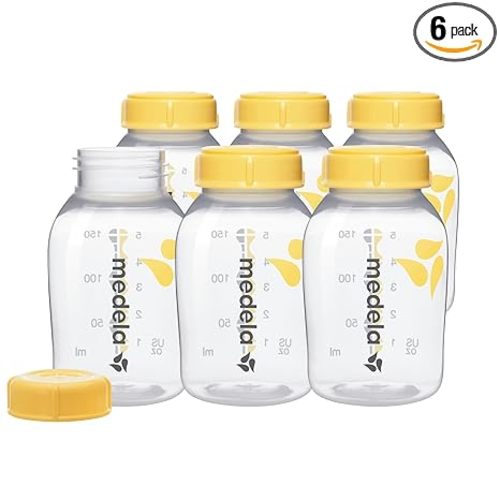 Medela Breast Milk Collection and Storage Bottles with Solid Lids - 6pk/5oz-150mL Breastmilk Container, Compatible Breast Pumps and Made Without BPA