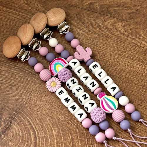 Personalized Pacifier Clip, Custom Dummy Clip, Pacifier Holder, Custom Binky Clip, Soother Clip, Baby Shower Gift, Baby Gift, Newborn Gift