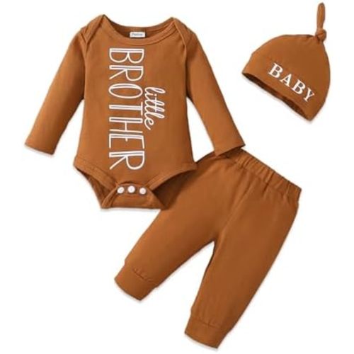 SUNNY PIGGY Baby Boy Clothes Newborn Boy Outfit Infant Romper Spring Summer Long Pants Set Hat 3PC