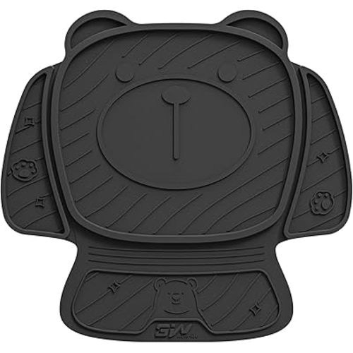 3W Car Seat Protector for Child Car Seat，TPE All Weather Heavy Duty Car Accessories, Applicable to All Models, Bear Baby Model, Black