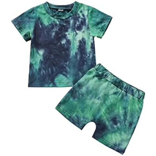 Baby Boy Clothes Toddler Boys Outfit Tie Dye Shirt Top and Shorts 2-Piece Set