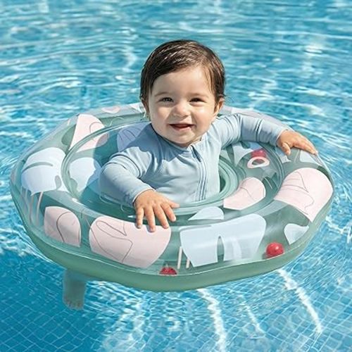 SLOOSH Baby Pool Float with Double Air Chambers, Inflatable Baby Swimming Float with Safety Seat,Toddler Infant Swim Float Ring Swimming Pool Accessories for Age 6-36 Months