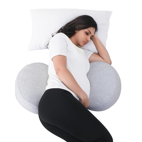 Pregnancy Pillow for Sleeping Memory Foam Maternity Pillow for Side Sleepers, Adjustable Travel Wedge Pillow Support for Back, Belly, and HIPS for Pregnant Women, Ash Grey