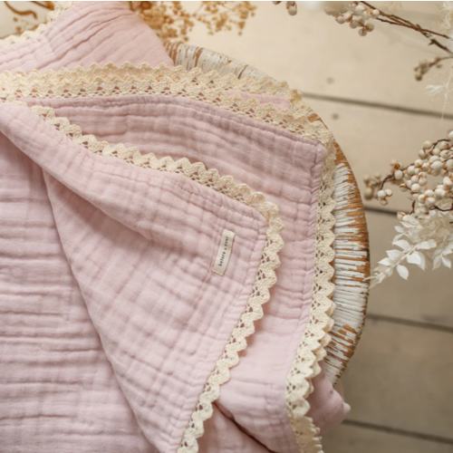 Lullaby Lace - Lux Muslin Gauze Blanket - Ballet Pink