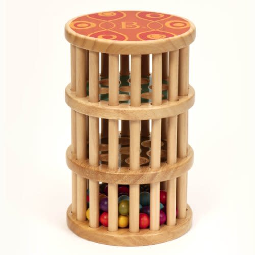 B. toys – A – Maze Rain Rush Dexterity Toy – Crawling Rolling Tower – Developmental Natural Wooden Rainmaker Toy – Toys for Toddlers