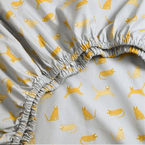 Stay Cool Little Leopards 100% Organic Cotton Baby Crib Fitted Sheet