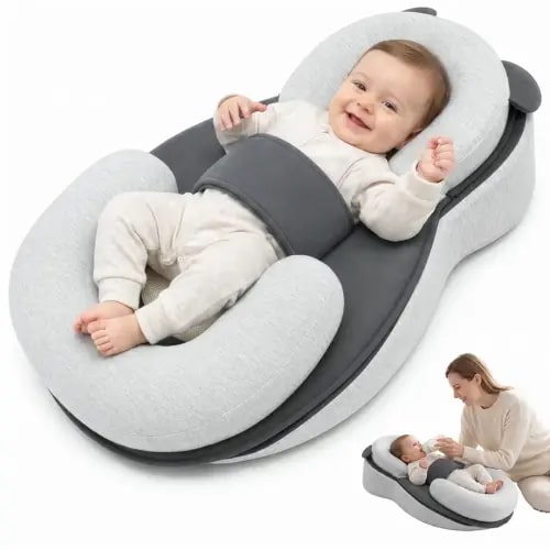 2-in-1 Baby Nursing Pillow with Detachable Wedge, Adjustable Footrest and Breathable Mesh Support for Feeding - TikTok Shop
