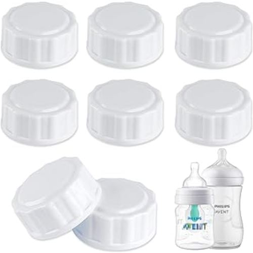 (8-PCs) Travel Bottle Caps Compatible with Avent Bottles, Bottle Lids Replacement White