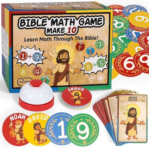 Garybank Bible Games for Kids – Faith-Based Make 10 Game, with 56 Bible Character Story Cards for Faith Learning & 56 Number Cards for Number Sense, Ideal Sunday School & Church Groups Icebreaker