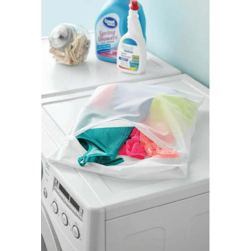Mainstays Delicates White Polyester Mesh Bag with Zipper Closure, Size: 15" x 18"