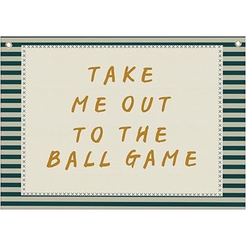 Boho Rectangular Banner Flag Wall Art Decor Gift for Baby Boy Kid,Nursery Boy Room Playroom Reading Room Front Decor-Take Me Out to the Ball Game-Baby Present Shower,Birthday Christmas Gift